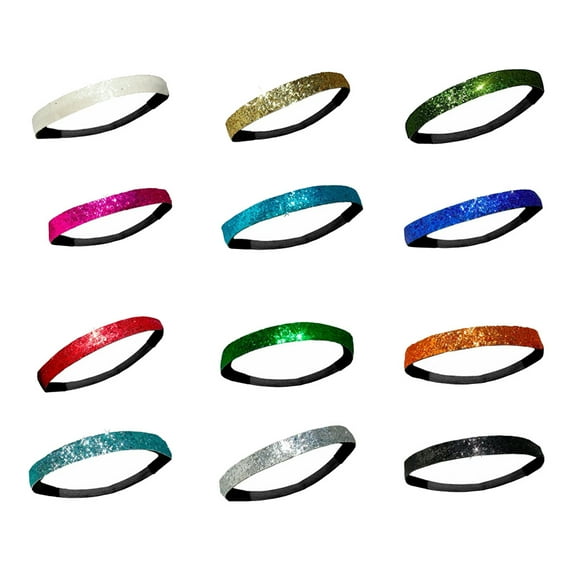 Raindrops 12pcs Sparkly Headbands for Women Exercising Bright and Vibrant Assorted Color