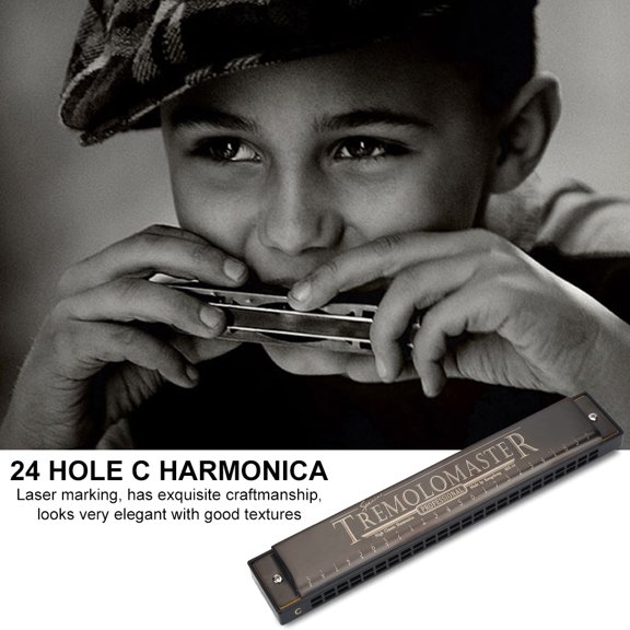 Órgano Bucal ANGGREK Armónica 24 Agujeros 12 Tonos 7,09 x 1,18 x 0,79 Pulgadas