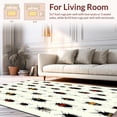 thumbnail image 2 of ODIKA 5'x7' Machine Washable Non-Slip Area Rug, Charming Bug Dance Contemporary Insect Motif High Traffic Rug, Black, 279590, 2 of 7