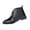 Black Boots for Women, variant on Mixed Material Croc Print Lace Up Ankle Boots Women Pointed Toe Office Booties Black 37