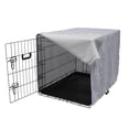 thumbnail image 3 of Modern Dog Crate Cover, Abstract Concept Stars Ornaments Triangular Shapes in Geometric Design, Easy to Use Pet Kennel Cover for Medium Large Dogs, 35" x 23" x 27", Ceil Blue and White, by Ambesonne, 3 of 6