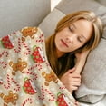 thumbnail image 6 of Christmas Fuzzy Blanket Gingerbread Man Candy Cane Throw Blanket Xmas Winter Soft Cozy Flannel Blanket for Home Bed Sofa Couch Chair, 50 x 60 Inch, 6 of 6