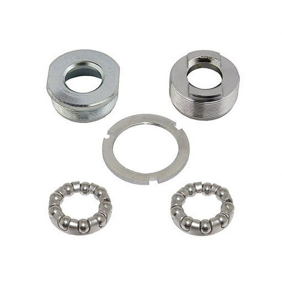 Alta Bicycle Bottom Bracket Cup Set for 3-Piece Cranksets 1.37x24 tpi (Steel Bicycle Chrome )