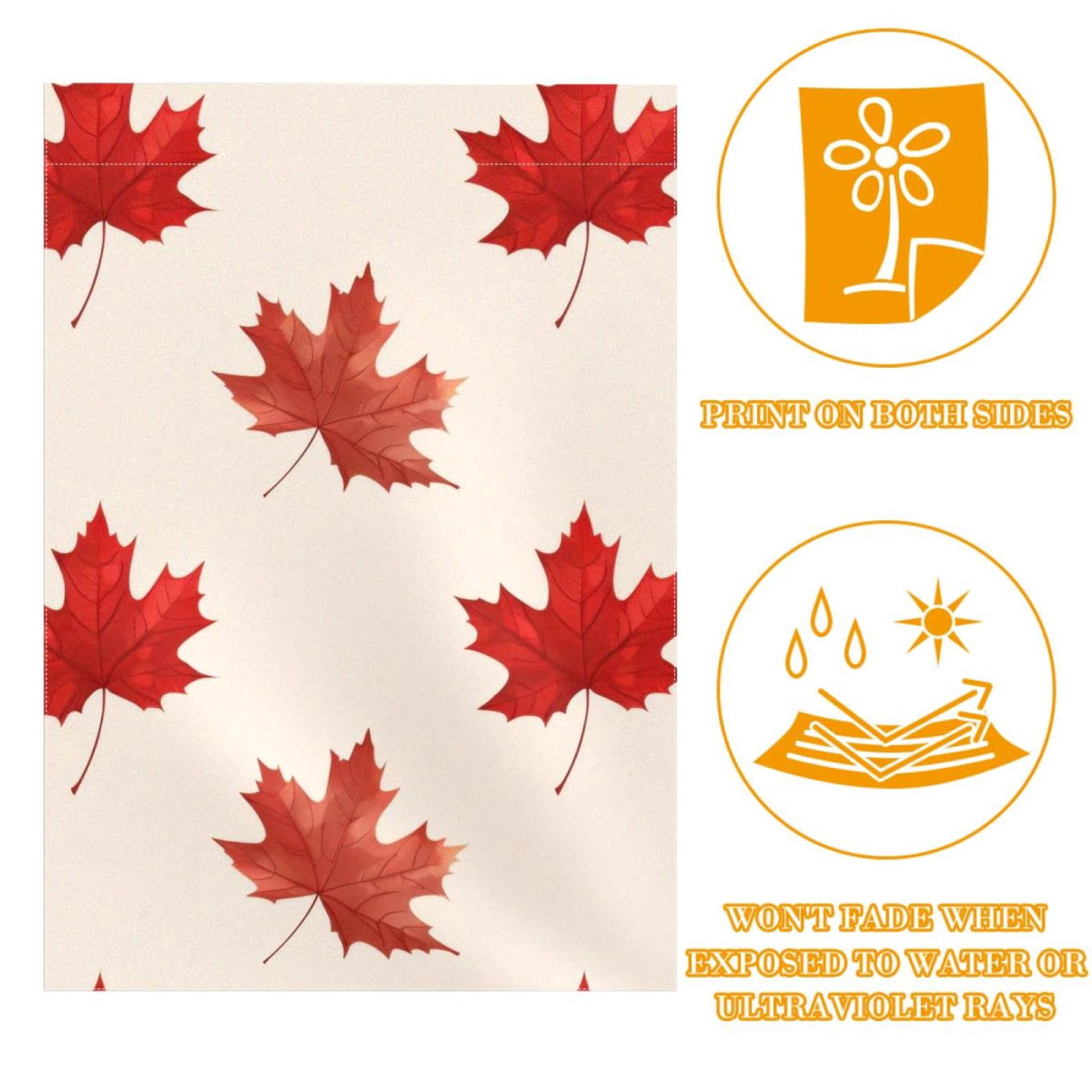 Welcome Red Maple Leaf Garden Flag, Vertical Double Sided Small House Flag, Yard Farmhouse Outdoor Deck Veranda Lawn Decor 28x40 Inch