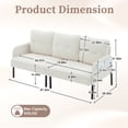 thumbnail image 2 of Jopath Oversized Loveseat, Double-Seater Sofa Cozy Bedroom Sofa with Metal Legs and Side Pockets for Living Room Bedroom Dorm Apartment Beige, 2 of 8