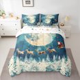 thumbnail image 2 of Castle Fairy Teens Children Xmas Santa Claus Deer 7-Piece Twin Bedding Sets,Happy New Year Bedding Comforter Set,Merry Christmas Breathable Sheet Sets,Luxury Bedroom Decor, 2 of 8