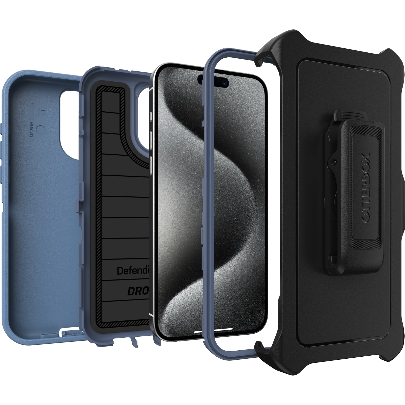 OtterBox Defender Series Pro Case for Apple iPhone 15 Pro Max - Baby Blue Jeans