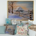 thumbnail image 2 of Traditional Cottage Covered With Snow In Winter II 20 in x 12 in Framed Painting Canvas Art Print, by Designart, 2 of 5