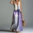 thumbnail image 5 of Dresses for Women Summer Casual Printed Dress Sleeveless Tank Dress Beach V-neck Sundress Dresses Long Dress, 5 of 7