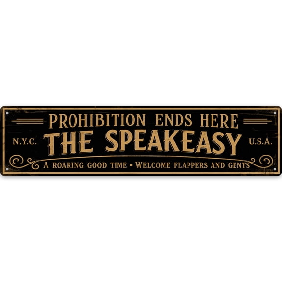 Vintage Style Metal metal sign - Speakeasy Wall Decor 16x4 inch