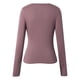 thumbnail image 4 of Top de punto de manga larga con escote asimétrico para mujer - Corte ajustado, diseño acanalado - Ropa informal/de fiesta - Mezcla de poliéster y spandex - Tallas S-XL, 4 of 6
