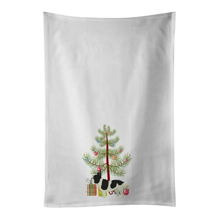 

French Bulldog Christmas Tree White Kitchen Towel Set of 2 19 in x 28 in