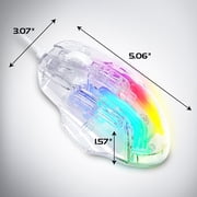 ENHANCE Theorem 3 White Gaming Mouse - Wired Mouse with 7 Programmable Buttons, 13 Color Modes