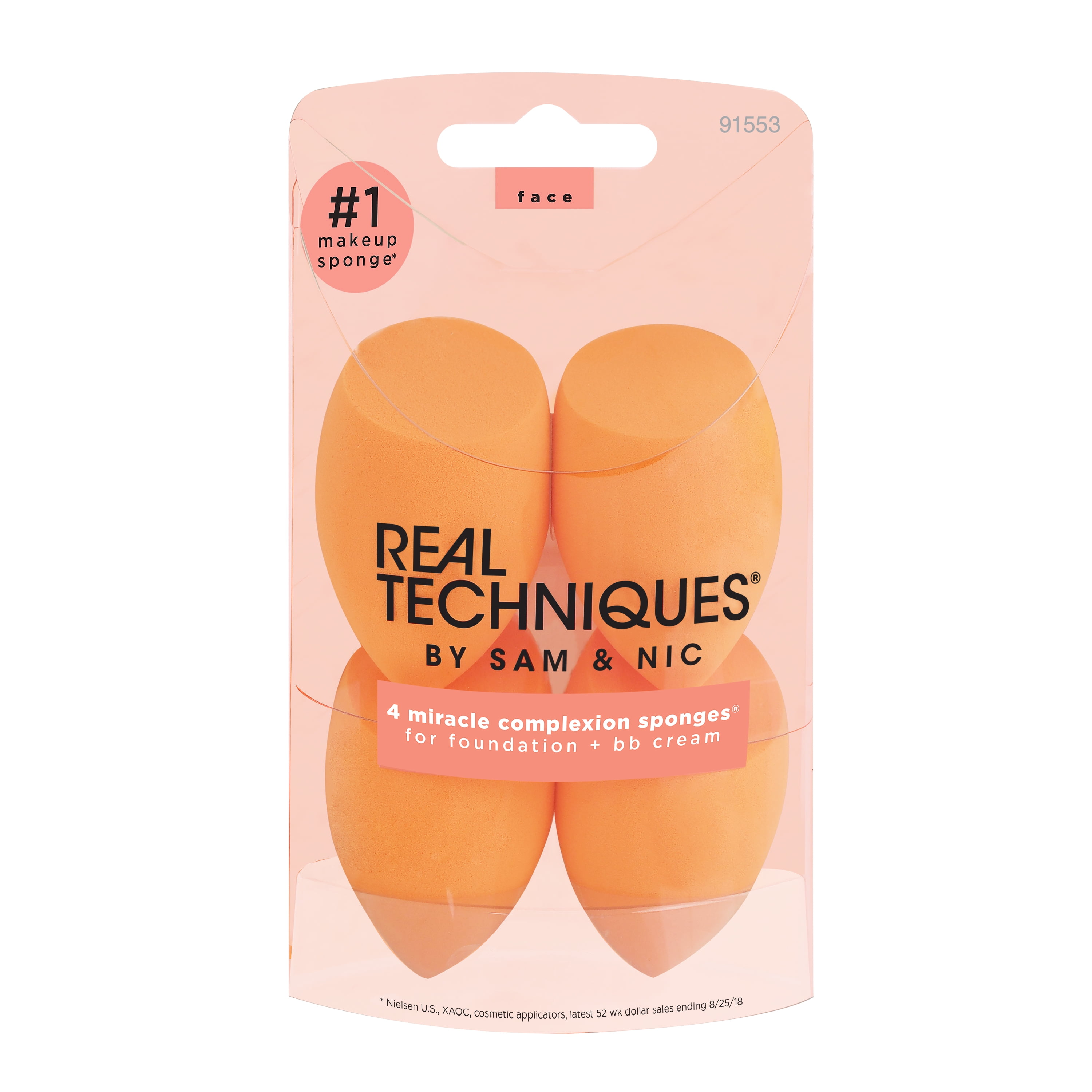 Real Techniques Miracle Complexion Makeup Blender Sponges Value Pack, 4