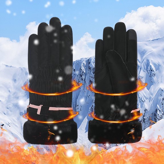 End of Year Clearance! Warm Winter Gloves Women's Fall And Winter Fashionable Solid Color Plush Thickened Cold And Warm Screen Gloves for Running Driving Hiking