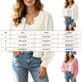 thumbnail image 3 of COMVALUE Women's Long Sleeve Open Front Knit Cropped Cardigan Sweaters Casual Drop Shoulder Short Shrugs Sweater Coats (Beige, L), 3 of 5