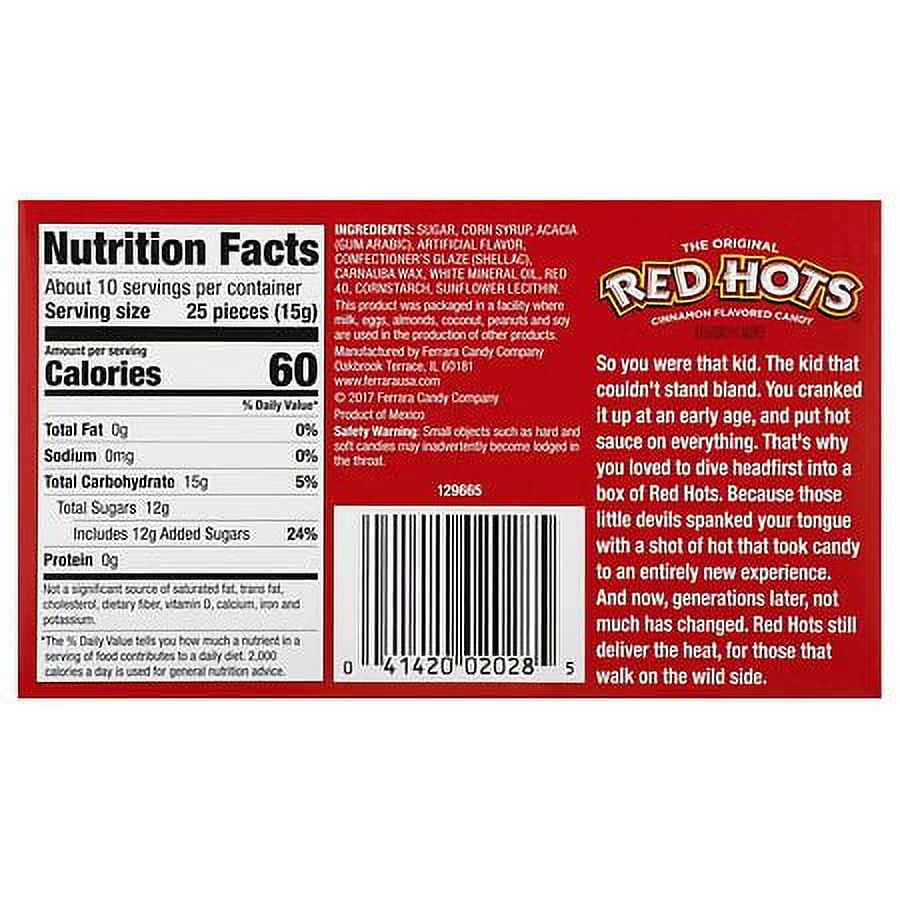 (6 pack) Red Hots Candy Theater Box Cinnamon 5.5 oz
