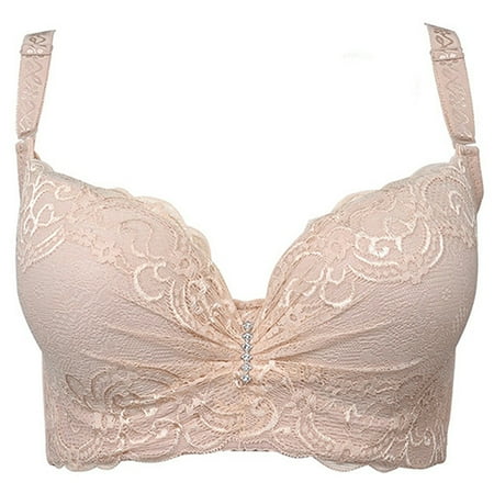 

YXGla Women s Fashion Cotton Lace Bra Large Size Gather Sexy Brassiere Underwear