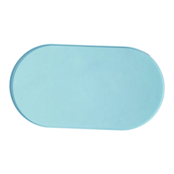 QSTDGVPW Pet Feeding Dog Food Mat Pad Protects Floor Raised Edge Non Spill Supplies Anti Blue