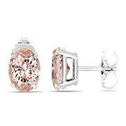YEIDID INTERNATIONAL 2.00 CTTW Morganite Oval Cut Stud Earrings