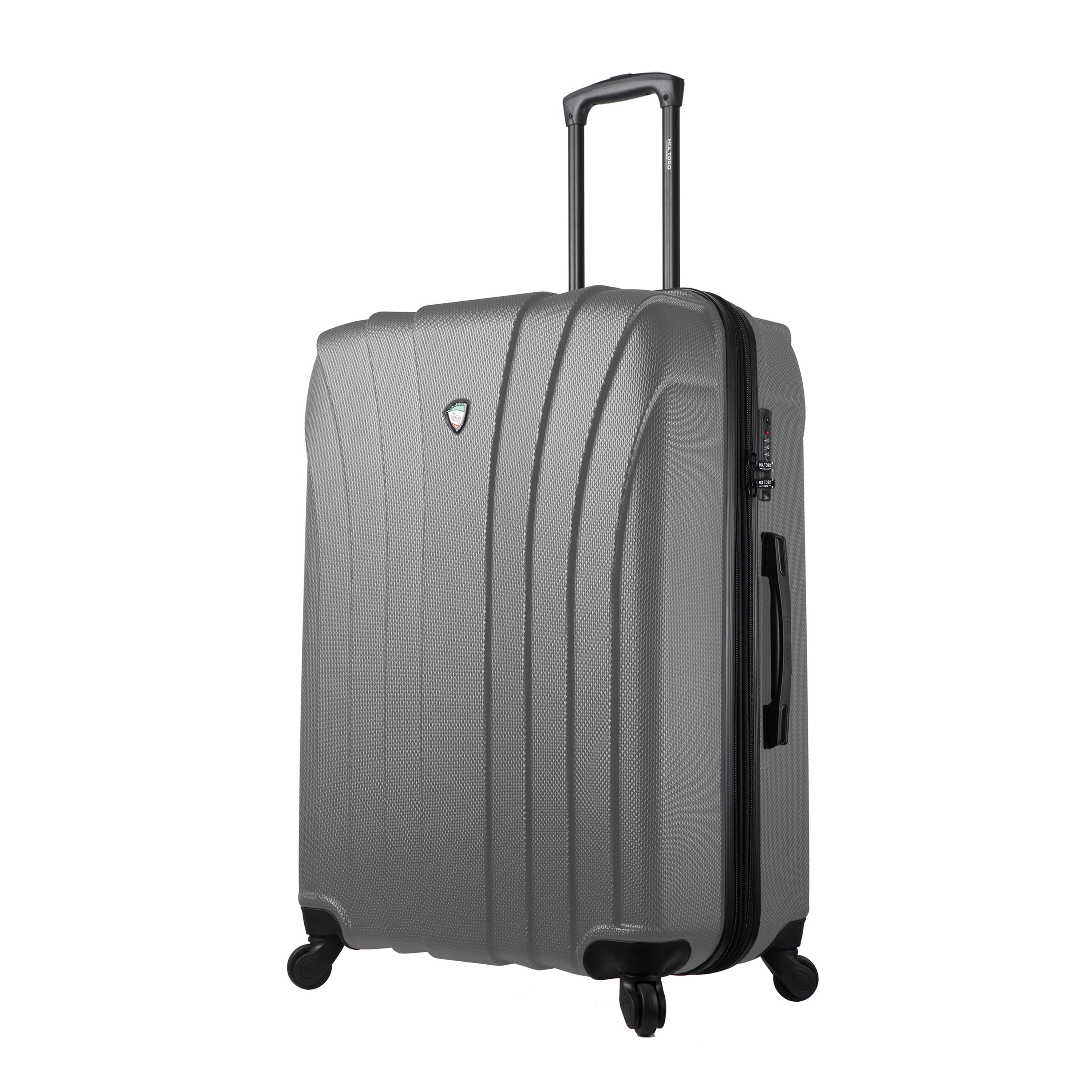 Mia Toro Italy Nicosia Hardside Spinner Luggage 3pc Set-Black