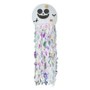 BNNG Hanging Halloween Paper Lanterns, Hanging Decoration, Party Lanterns Witch bat Honeycomb Pom Pom Tassels Set for Indoor Outdoor Garden Party Halloween Decor