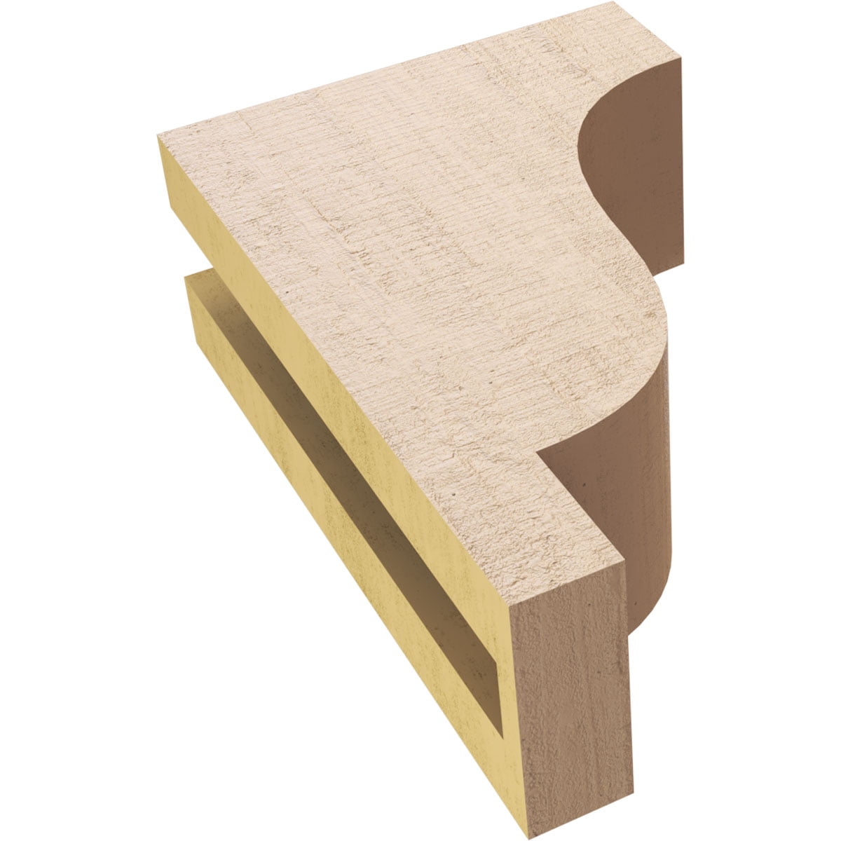 3"W x 6"D x 9"H Classic Newport Rough Cedar Woodgrain TimberThane Corbel, Primed Tan