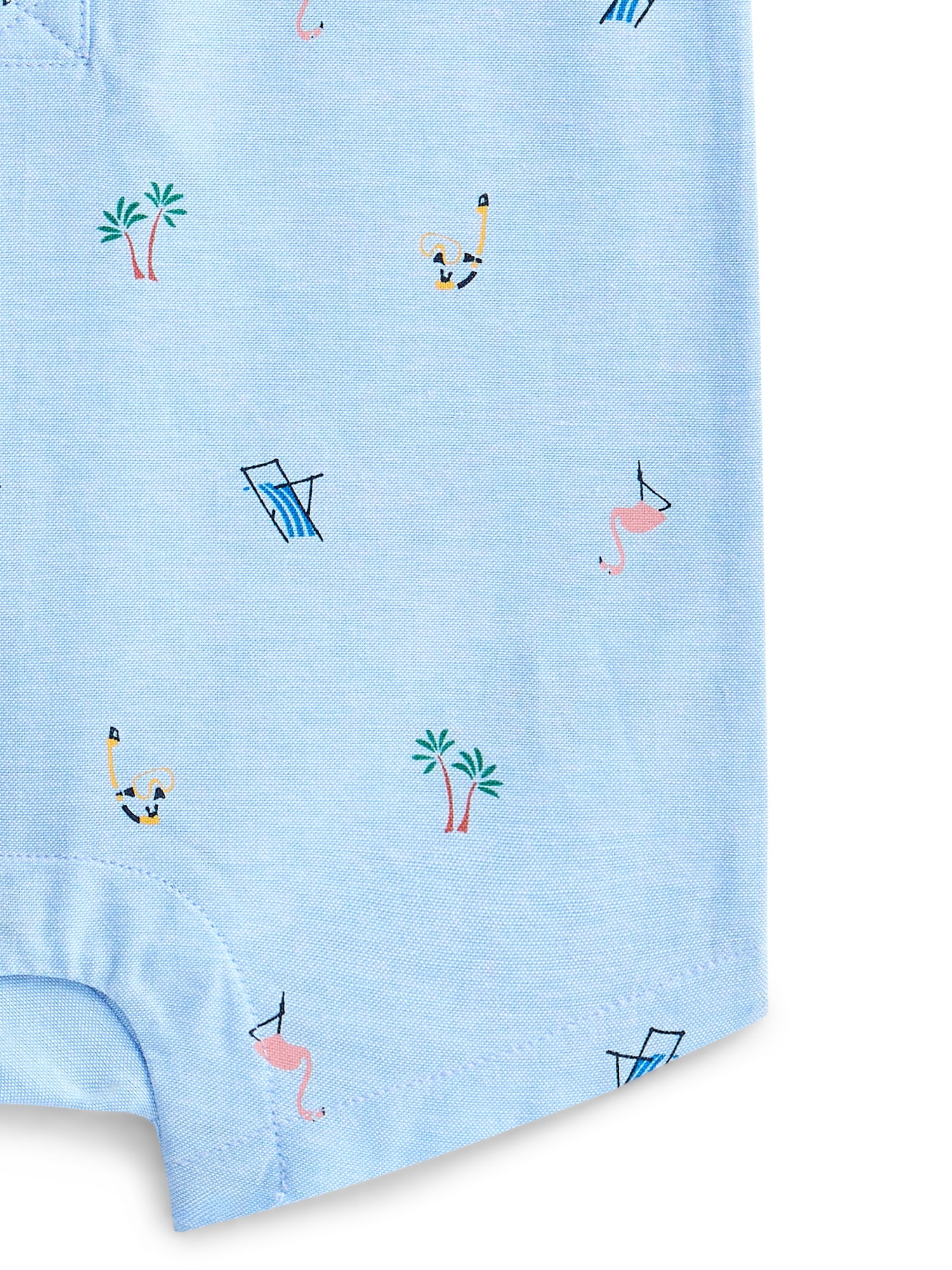 Wonder Nation Baby Boys Printed Collared Romper with Short Sleeves, Sizes 0/3M-24M