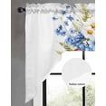 thumbnail image 2 of Red Flower Swag Valances for Windows, Small Curtains Drapes, 4th of July Patriotic Blue Poppy Floral Daisy Kitchen Window Curtains Over Sink Window Treatment Valance for Bedroom/Bathroom 56"x36", 2 of 5