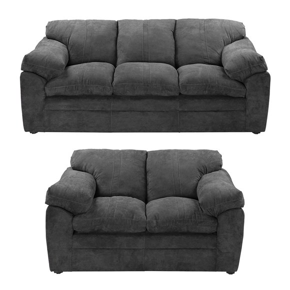 Sala 3-2 TRINITY Aston 2 piezas ( Sofá, Love Seat ) Gris Carbón Para Sala