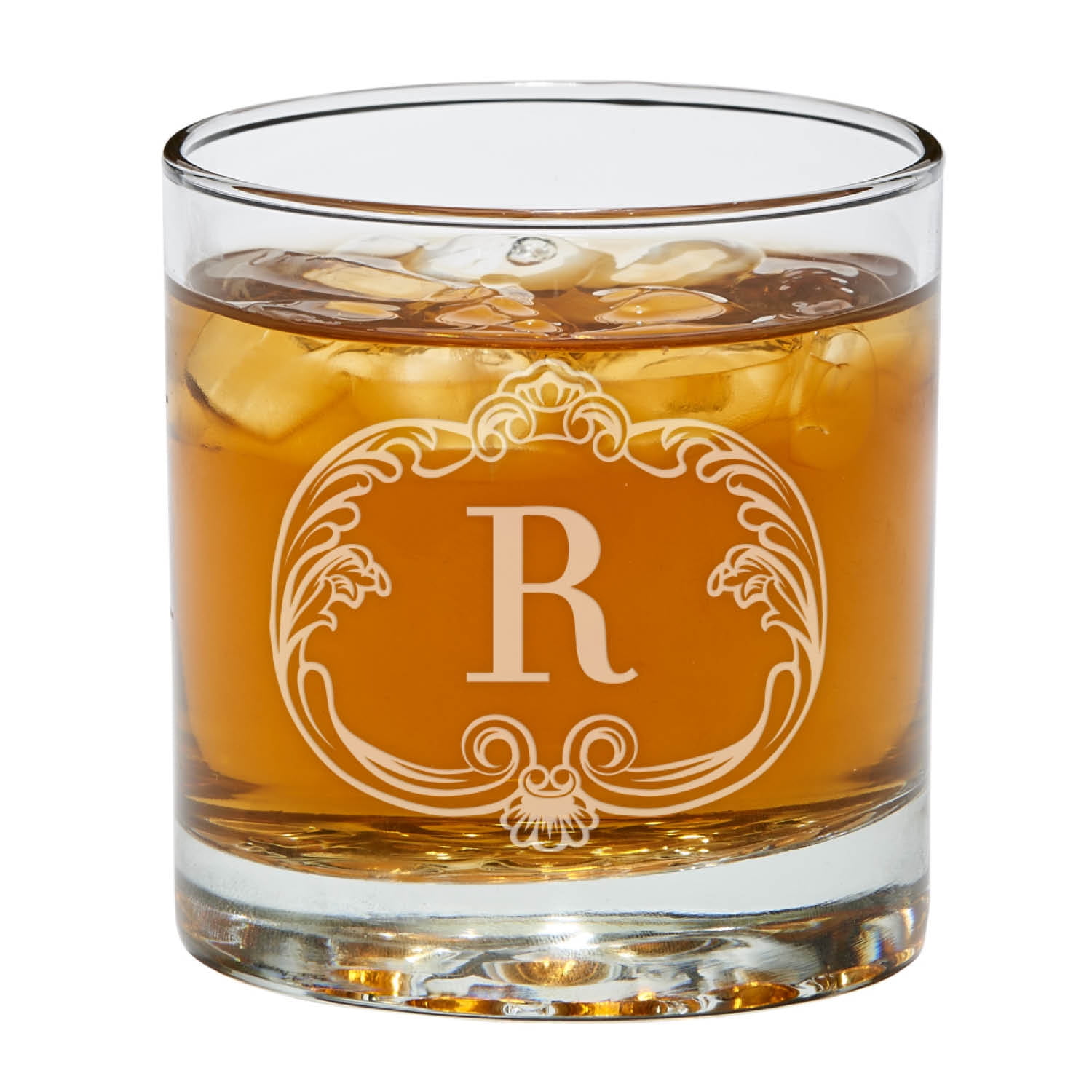 Generic Set of 2 Vintage Initial Personalized Bar Glasses