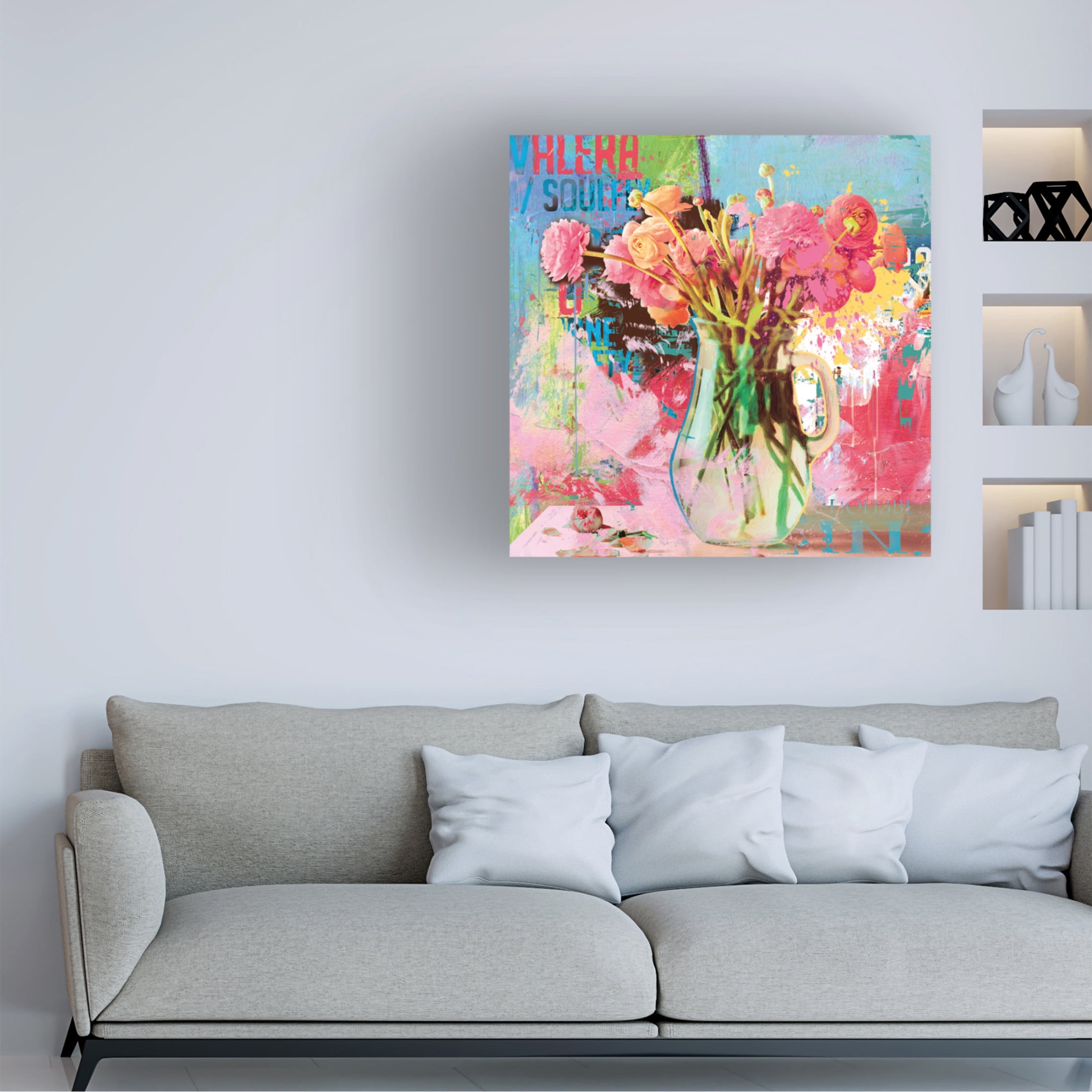 Canvas Wall Art - Porter Hastings 'Urban Bouquet 11' Wall Art for Living Room, Bedroom, or Office Décor by Trademark Fine Art - 18 x 18 Inches