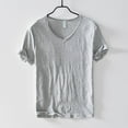 thumbnail image 4 of FASHOFT V Neck Bamboo Shirts for Men Ultra Soft Viscose Cotton T-Shirt Moisture Wicking Short Sleeve Casual Summer Tee Tops Light Gray M, 4 of 8
