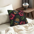 thumbnail image 6 of DouZhe Velvet Decorative Throw Pillow Covers Set of 2, Soft Square Cushion Cover with Invisible Zipper Hawaiian Pineapple Skull Printing, 16"x16", 6 of 7