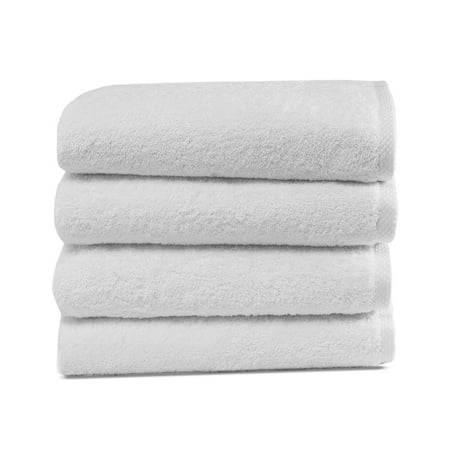 Classic Turkish Towels CTT - Premium 4 Piece Bath Towel Set, Made with 100% Turkish Cotton, Quick Drying, Highly Absorbent & Comfy Towels for Spa & Hotel | 24"x48" (White)