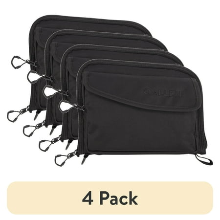 (4 pack) Allen Company Lockable Autofit Pistol Soft Case 10 x 8 Black Polyester 7743A