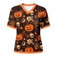 thumbnail image 6 of SIYUDAN Halloween Shirts Women V Neck Short Sleeve Pumpkin Shirts for Women Graphic Tshirts for Women Black Tshirt for Women Fall Shirts for Women, Size XL, 6 of 6