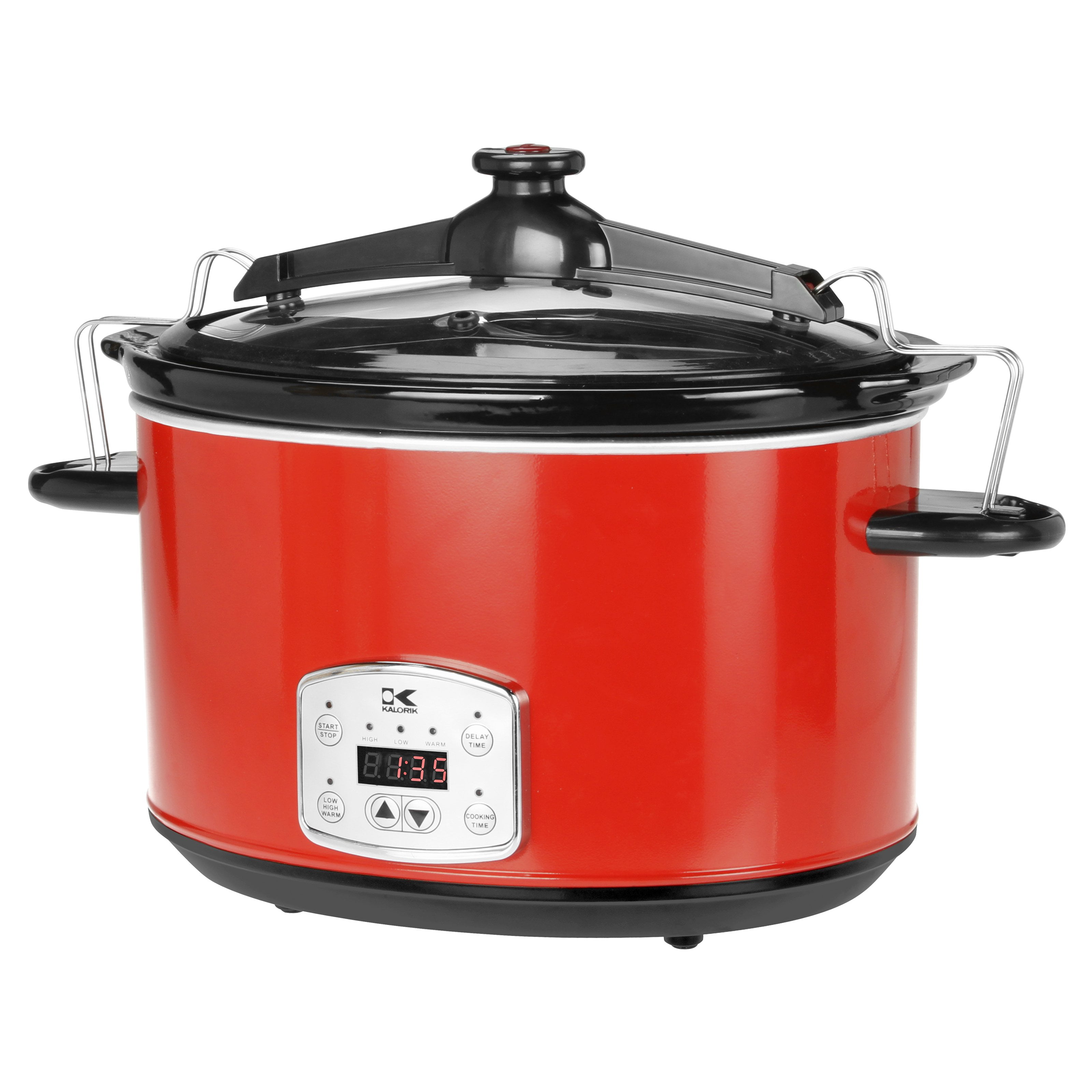 Kalorik 8Qt Digital Slow Cooker with Locking Lid, Stainless Steel