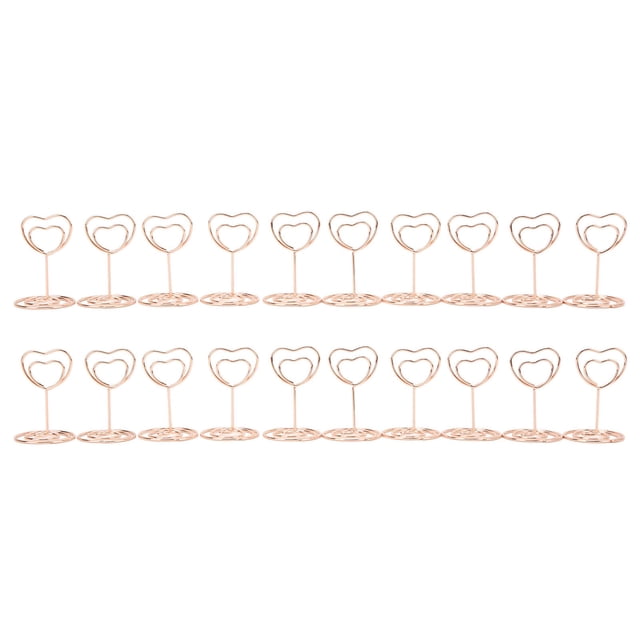 20Pcs Table Number Stands Place Card Holder Photo Holder Rose Gold Place Card Holder Flower Place Card Holder