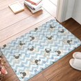 thumbnail image 2 of Non Slip Door Mat, Blue Striped Cute French Bulldog Fast Drying Bath Tub Mats, Absorbent Bathroom Rugs Entrance Welcome Mat, Bath MatS for Tub, Floor, Home, Kitchen, Hotel,16x24in, 2 of 6