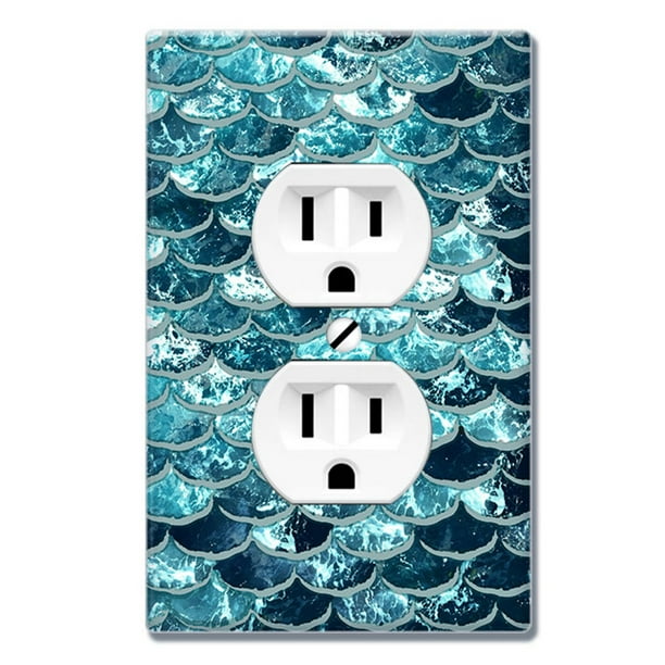 Wirester 1 Gang Duplex Wall Plate Switch Plate Cover Mermaid Scales Blue Wave Walmart Com Walmart Com
