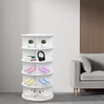 thumbnail image 2 of 360 Shoe Organizer Rotate 5-Tier Vertical White Shoe Rack Shoe Organizer Tower Shoe Carousel Round Shoe Rack for Closet Entryway Corner Garage smart, 2 of 9