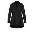 thumbnail image 3 of City Chic Women's Plus Size Hi Lo Fully Lined Zip Frill Coat, 3 of 5