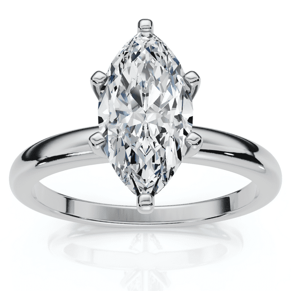 Pompeii Certified 1Ct Marquise Diamond Engagement Ring 14k White Gold Lab Grown (FG,VS)
