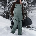 thumbnail image 5 of Aboser Womens Snowboard Snow Bibs with Zipper Pockets Insulated Waterproof Ski Pants Outdoor Athletic Skiing Climbing Overalls Winter Casual Windproof Snowpants Gray L, 5 of 9