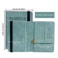 thumbnail image 2 of Passport Holder Passport Cover With Credit Card Slot And Boarding Pass Slot Combo Passport Wallet Book Travel Must Have RFID Blocking Leather Travel Accessories,Blue, 2 of 7