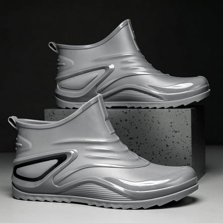 

HOLEX Men Rain Boots Ankle Deck Boots Garden Water Shoes Aqua Fishing Chef Kitchen Non Slip Waterproof High Top