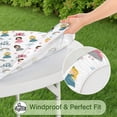 thumbnail image 5 of Princess Carriage Castle Pattern Round Fitted Tablecloth with Elastic Edge,Dining Table Cover Waterproof,Outdoor Round Tablecloth for Camping,Dining,Indoor and Outdoor, 5 of 7