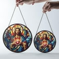 thumbnail image 2 of Sacred Heart Of Jesus Stained Glass Suncatcher, Catholic Window Hanging, Christian Religious Home Decor, Spiritual Catholic Art Gift, 2 of 4