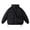 A Black, variant on Boys Girls Fall Winter Short Pockets Thick Quilted Jacket, Solid Warm Kids Sports Outer Coat,Black